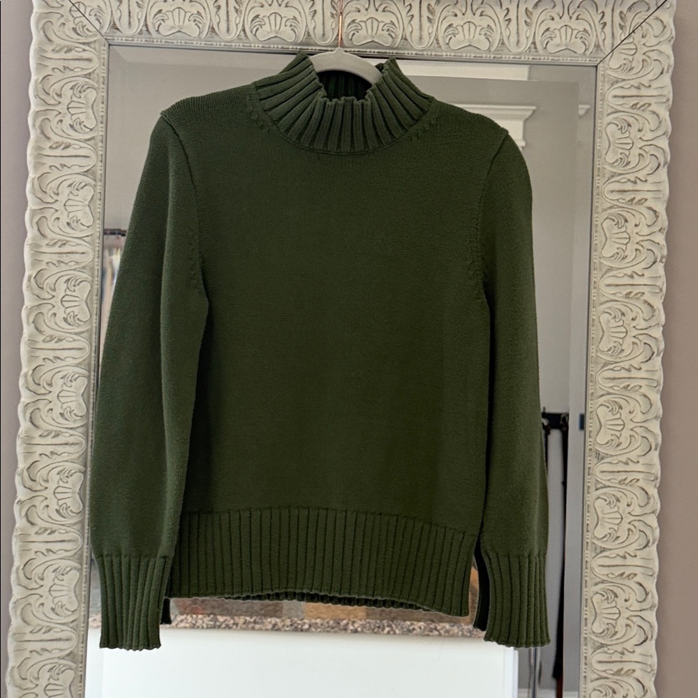 J. Crew Green Turtleneck Sweater
